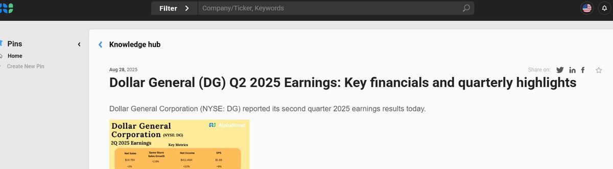 Dollar General Q2 2025 Earnings: 

app.asai.alphastreet.io/test-drive/kno…

#dollargeneral #DG #2Q25 #earnings #stocks #quarterlyresults #retail #discountstores #dollarstores