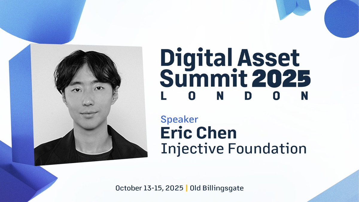 Digital Asset Summit 2025 の宣伝画像、Injective Foundation のエリック・チェンをフィーチャー