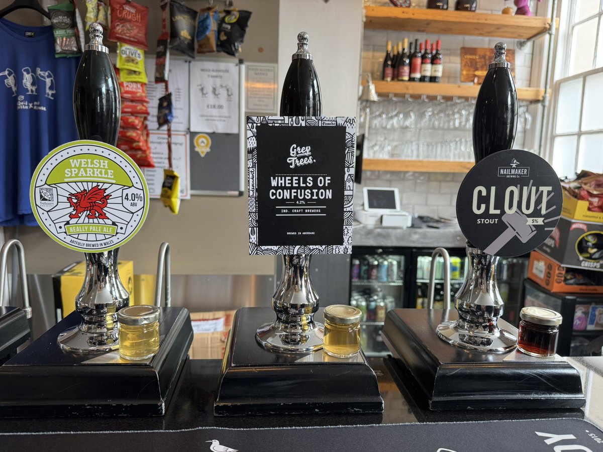 Thursday’s cask ale from 3pm to 10pm - 

Welsh Sparkle - Treboom
Wheels of confusion - <a href="/greytreesbrewer/">Grey Trees Ind Craft Brewers</a> 
Clout Stout - Nailmaker