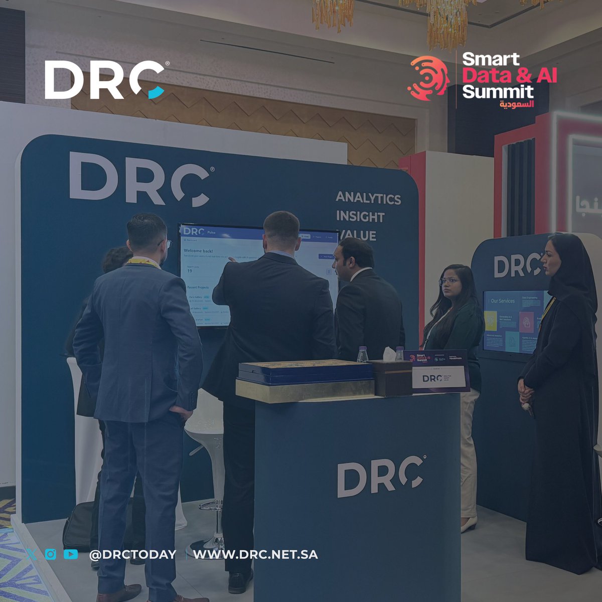 DRCTODAY's tweet image. نختتم اليوم مشاركتنا في Smart Data &amp;amp; AI Summit، سعدنا بكل من زارنا وتعرّف على حلولنا.💙
#SDAIS
