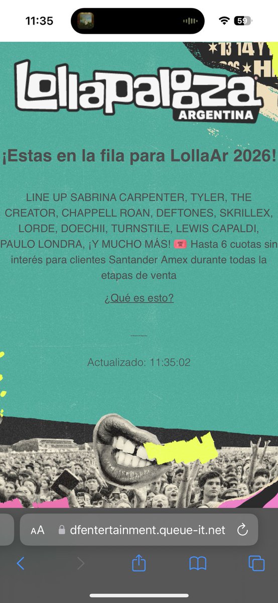 HOLA QUIEN ME LLEVA A VER A SABRINA AL LOLLAPALOOZA POR FAVOR SOLO ESO PIDO