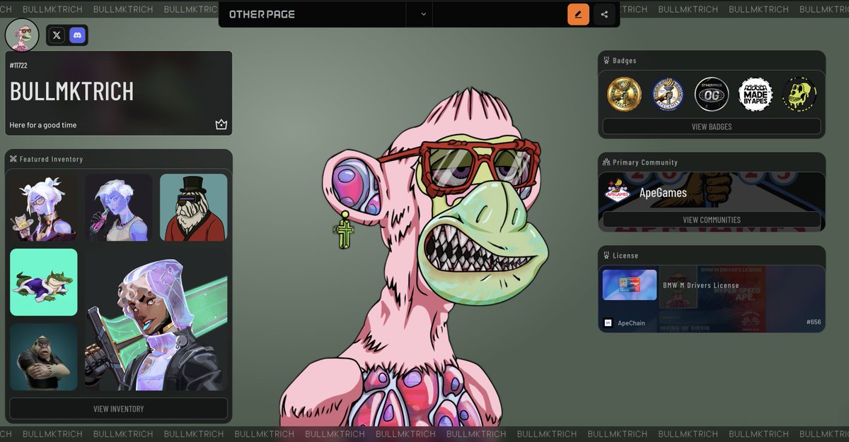 KPR is now indexed and can be added to inventory on @OtherPageHQ along with other dope communities.

We will be doing a lot of fun things with this community-led initiative.

 Join below, test badge today at 3PM EST during our space!

other.page/badges/aaece19…