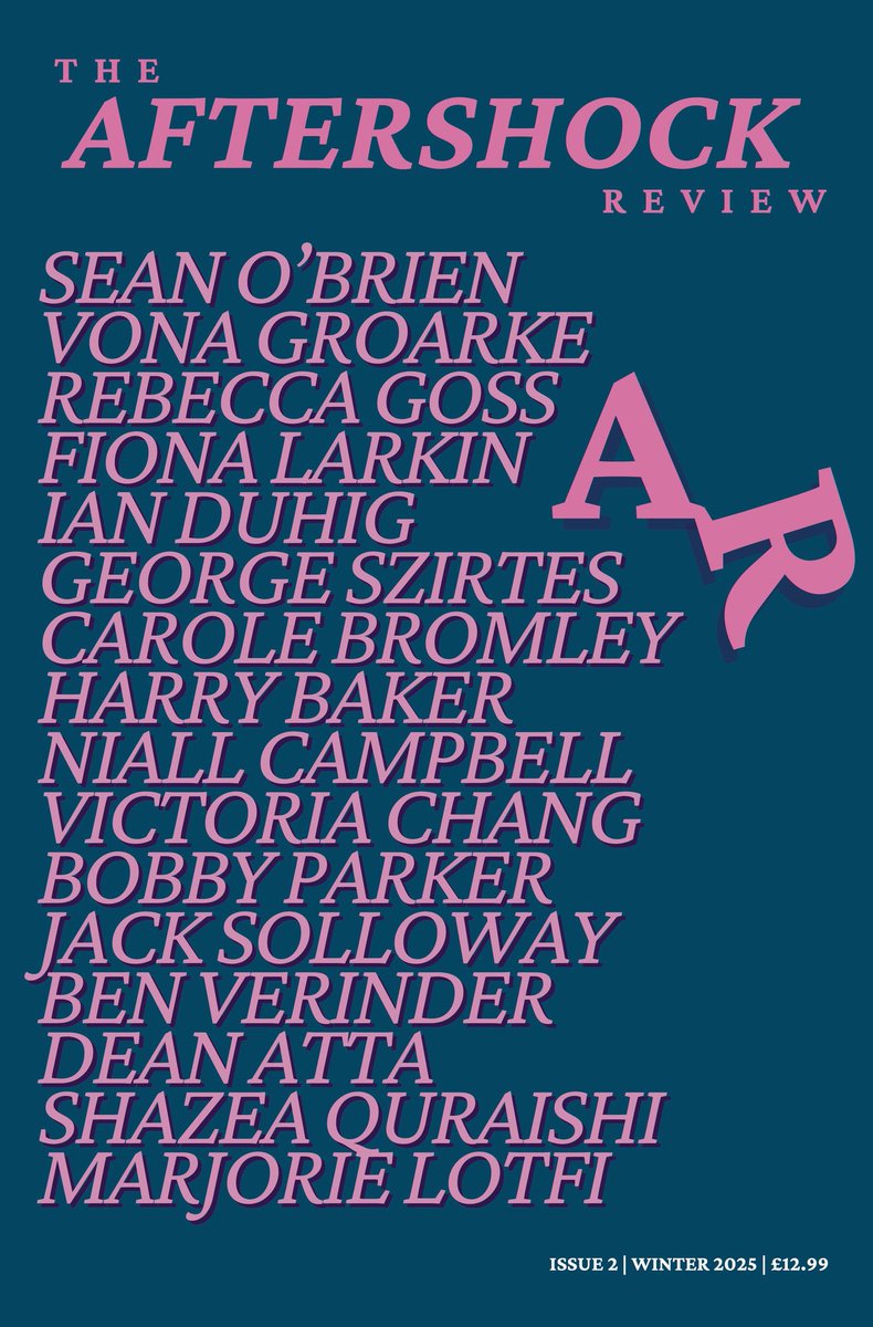 Glad to have a couple of poems in this new mag with the likes of Carole Bromley, George Szirtes, Marjorie Lotfi, Sean OBrien and Victoria Chang among many more.