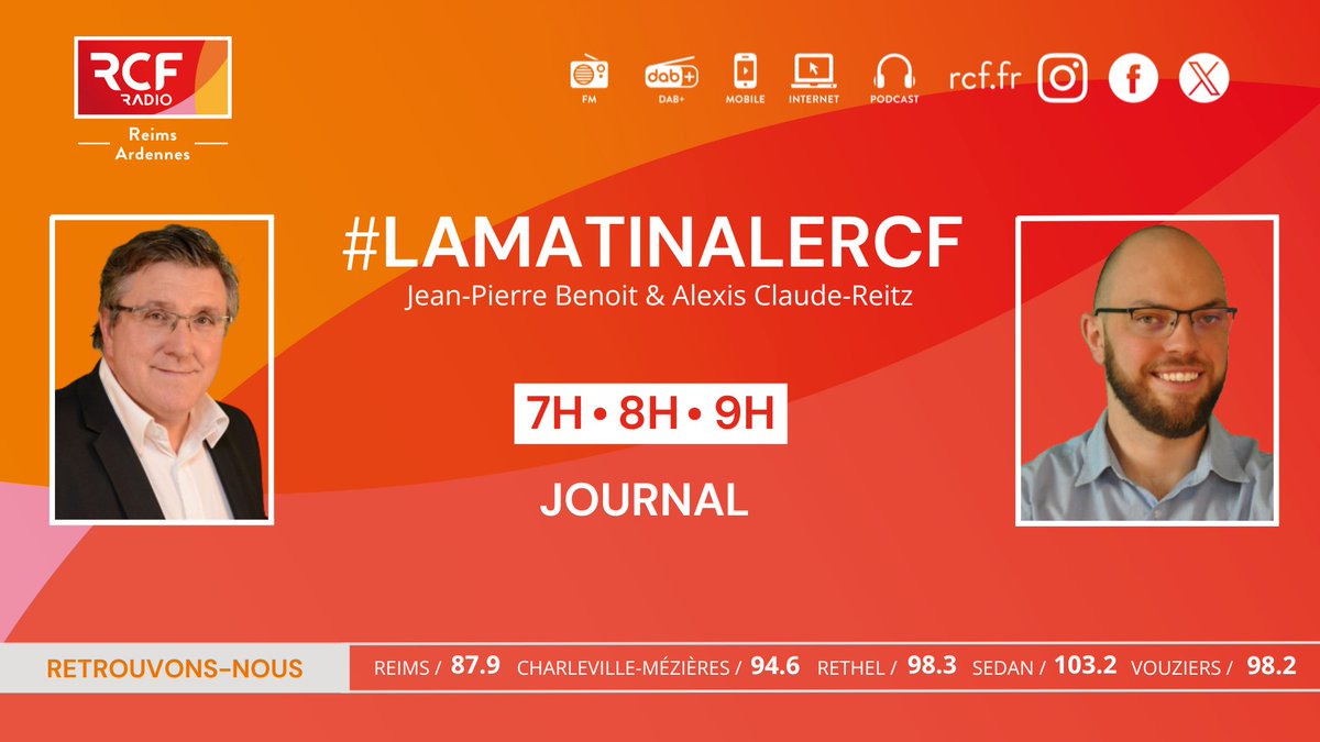 📻 RCF Reims-Ardennes 🎧📲💻 (@rcfra) on Twitter photo Dans #LaMatinaleRCF <a href="/RCFRA/">📻 RCF Reims-Ardennes 🎧📲💻</a> ce lundi à 7H, 8H, et 9H, zoom sur la rentrée scolaire dans l'<a href="/AcReims/">Académie de Reims</a> avec le recteur Vincent Stanek, et présentation des programmes de cette nouvelle saison radio par <a href="/JP__Benoit/">Jean-Pierre Benoit</a>, rédacteur en chef, au micro d'<a href="/A_ClaudeReitz/">Alexis Claude-Reitz 🎙</a> Dans #LaMatinaleRCF <a href="/RCFRA/">📻 RCF Reims-Ardennes 🎧📲💻</a> ce lundi à 7H, 8H, et 9H, zoom sur la rentrée scolaire dans l'<a href="/AcReims/">Académie de Reims</a> avec le recteur Vincent Stanek, et présentation des programmes de cette nouvelle saison radio par <a href="/JP__Benoit/">Jean-Pierre Benoit</a>, rédacteur en chef, au micro d'<a href="/A_ClaudeReitz/">Alexis Claude-Reitz 🎙</a>