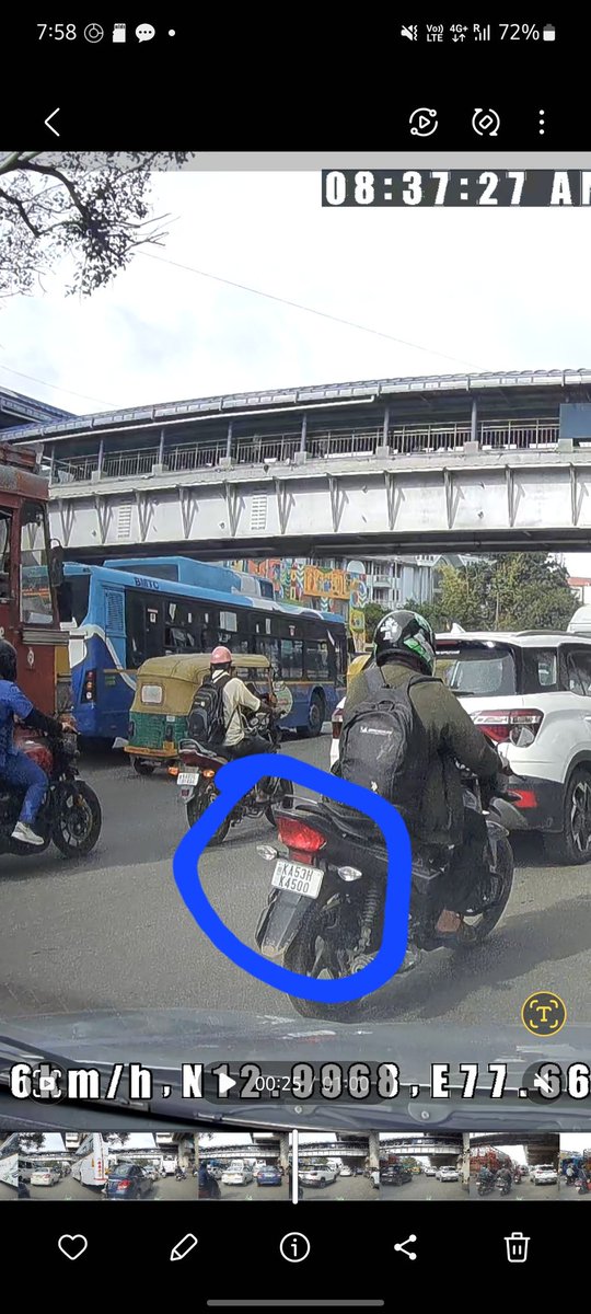 Sidhu25607552's tweet photo. Today, an unidentified motorcyclist hit my car from behind and fled the scene without taking responsibility. Thankfully, damage is minor—but the lack of accountability and reckless driving are major concerns. Sharing this video for your reference. #BangaloreTrafficPolice https://t.co/rf35y8WA48