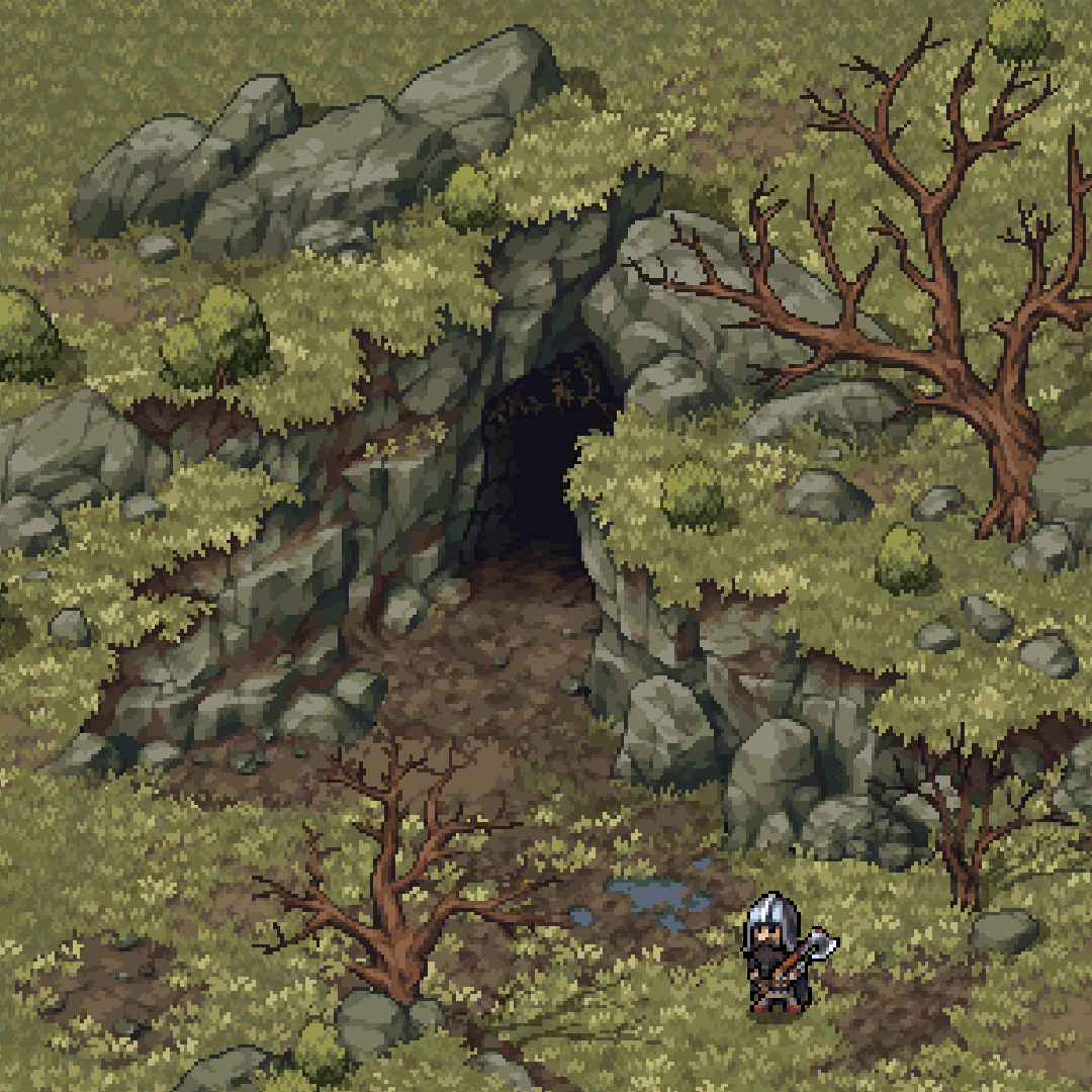 Stoneshard's tweet image. "Of Beasts &amp;amp; Sages" - Raven Cleft (with Jorgrim for scale) 🏔️
#cave #medieval #pixelart #gamedev #indiedev #indiegame #ドット絵 #像素艺术 #픽셀아트