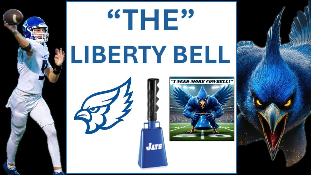 Let's make some NOISE Liberty!!!  Get your offical "LIBERTY BELL"  tomorrow night at the field entrance for $15!  BE LOUD, BE PROUD!  
GO BLUE MACHINE!!!
<a href="/JaysFootball/">Liberty Football</a> <a href="/LHSJAYS/">Liberty High School</a> <a href="/LHSBlueJays/">Liberty HS Athletics</a>
<a href="/bluecrewcrazies/">LHS Blue Crew Crazies</a> <a href="/LHSJaysCheer/">LibertyCheer</a> <a href="/LHSSportsMktg/">LHS Sports Marketing</a>
<a href="/klhs_jays/">KLHS</a> <a href="/CoachFrigon/">Chad Frigon</a> <a href="/Grant___Brown/">Grant Brown</a>