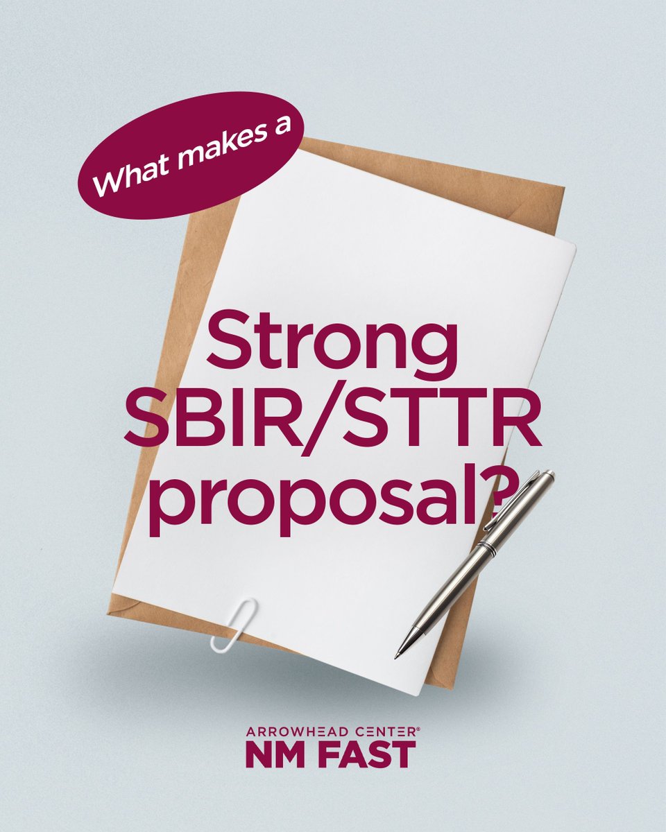 Strong proposals show:
• The problem
• Your innovation
• Potential impact (technical and commercial)

NM FAST offers no-cost support to help you build a competitive application.

Schedule a free consultation: nmfastmeetingscheduling.as.me/FAST