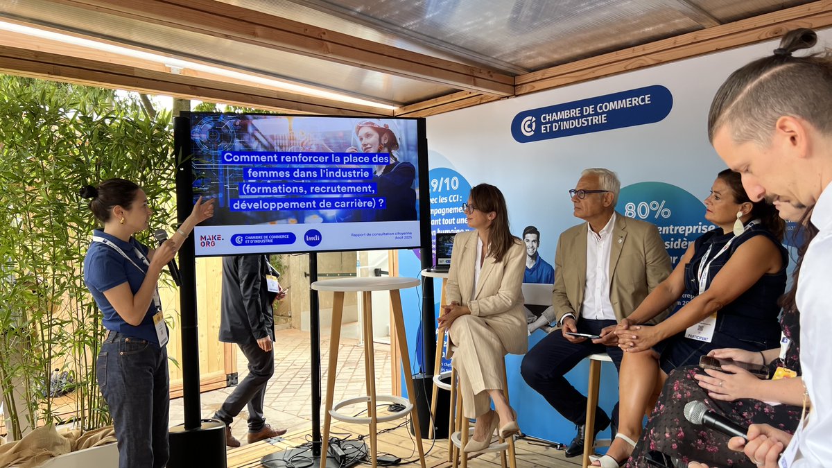 📢 Présentation des résultats de la consultation #FemmesEtIndustrie à la #REF2025 du <a href="/medef/">Mouvement des Entreprises de France</a>.

Avec <a href="/DiCrescenzo_A/">Alain DI CRESCENZO</a> et <a href="/FanyRuin/">Fany Ruin Pro</a> de <a href="/ccifrance/">CCI France 🇫🇷🇪🇺</a>, <a href="/auroreberge/">Aurore Bergé</a>, Ministre de l'Egalité femmes-hommes, et les Meufs de l'Industrie.

femmesetindustrie.make.org  

👇👇