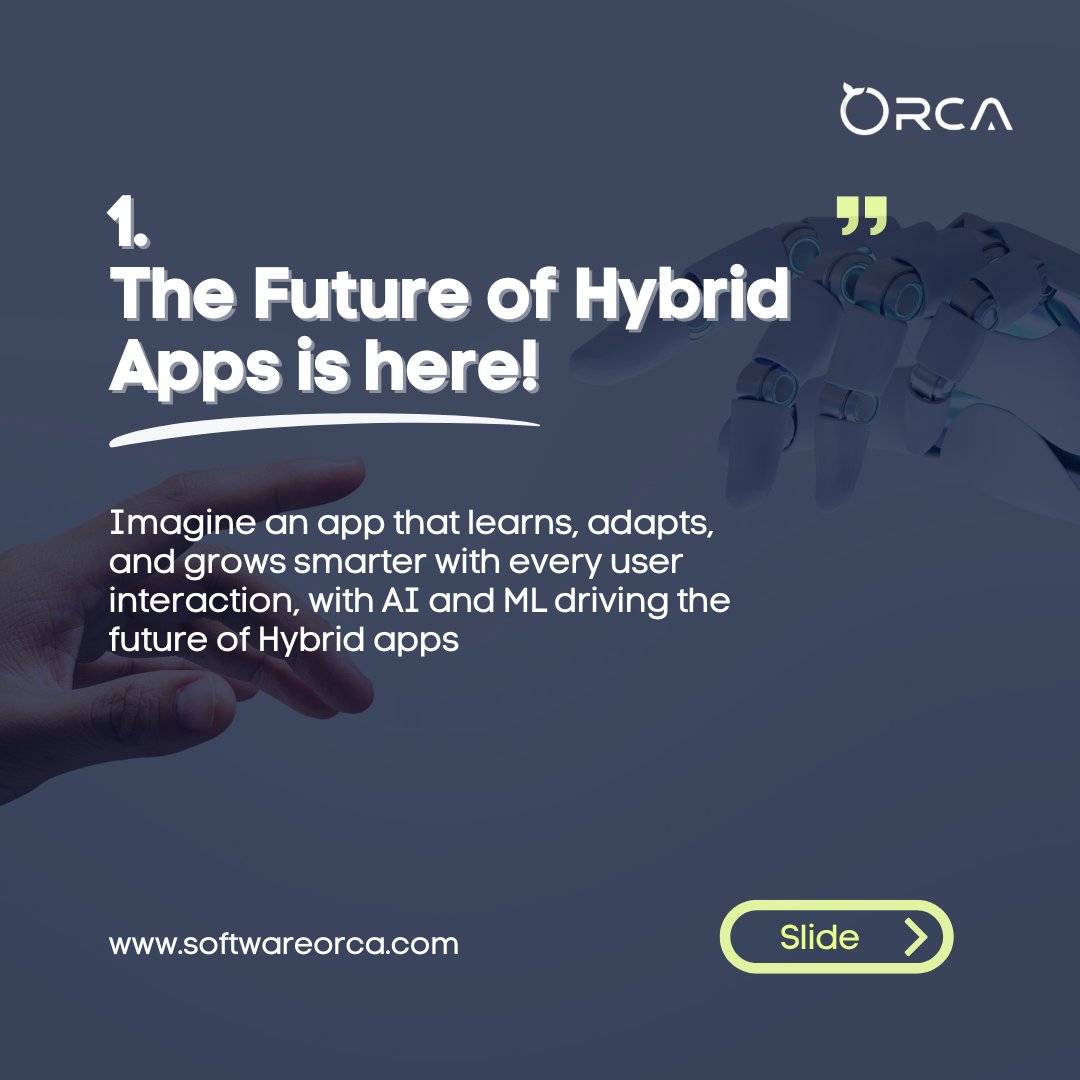 OrcaSoftUSA's tweet image. Transform your hybrid app with AI and ML for smarter, personalized, and more secure experiences. Let’s build the future of app development together! 

#generativeai #hybridappdevelopment #mobileappdevelopment #smarttech #nextgenapp #chatbot #aiandml