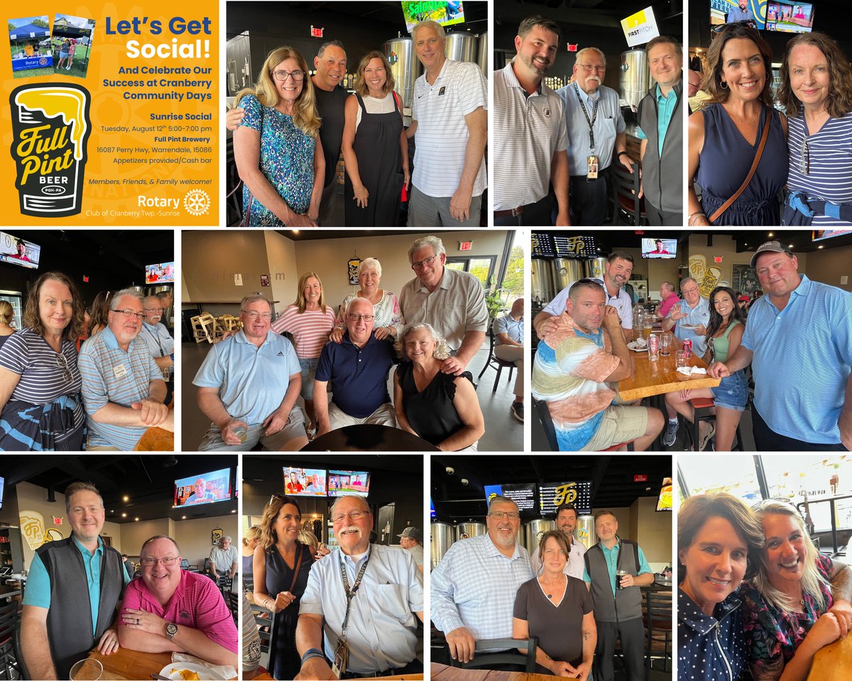 Special thanks to the Rotary Club of Cranberry Township -  Sunrise for having their very epic Let’s Get Social Happy Hour w/ us! It was our pleasure to have you! Need the right spot to host your group? You know who to call! We look forward to having you.