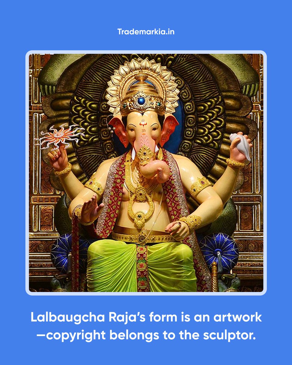 trademarkia_in's tweet image. You can’t own God. But you can protect the art and identity around Him. Lalbaugcha Raja’s name and artwork show how mandals safeguard both tradition and trust.
 
#LalbaugchaRaja #IPBasics #GaneshUtsav #TrademarkiaIndia #RespectTradition