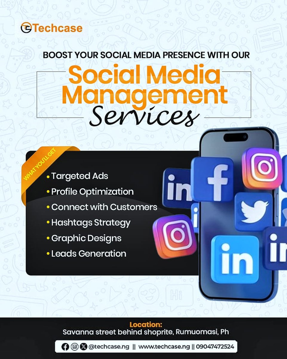Techcase_ng's tweet image. Boost your brand with Techcase Social Media Management!
From targeted ads to stunning designs, we’ll grow your online presence & connect you with the right audience.
📲 techcase.ng
📞 09047472524
#Techcase #DigitalMarketing #OnlineSuccess #fyp #trending #Growth