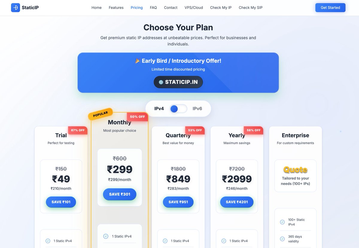 staticip_in's tweet photo. Not a typo.
Not a scam.
Not for long.

₹149 / month Static IP available for retail user.

https://t.co/StkJ0rrhYH https://t.co/Unz8cpKZhx