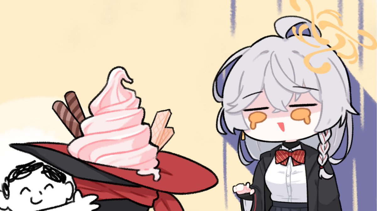 #ブルアカ #BlueArchive 
선샌니 제 모자에 아이스크림 담지 마세요