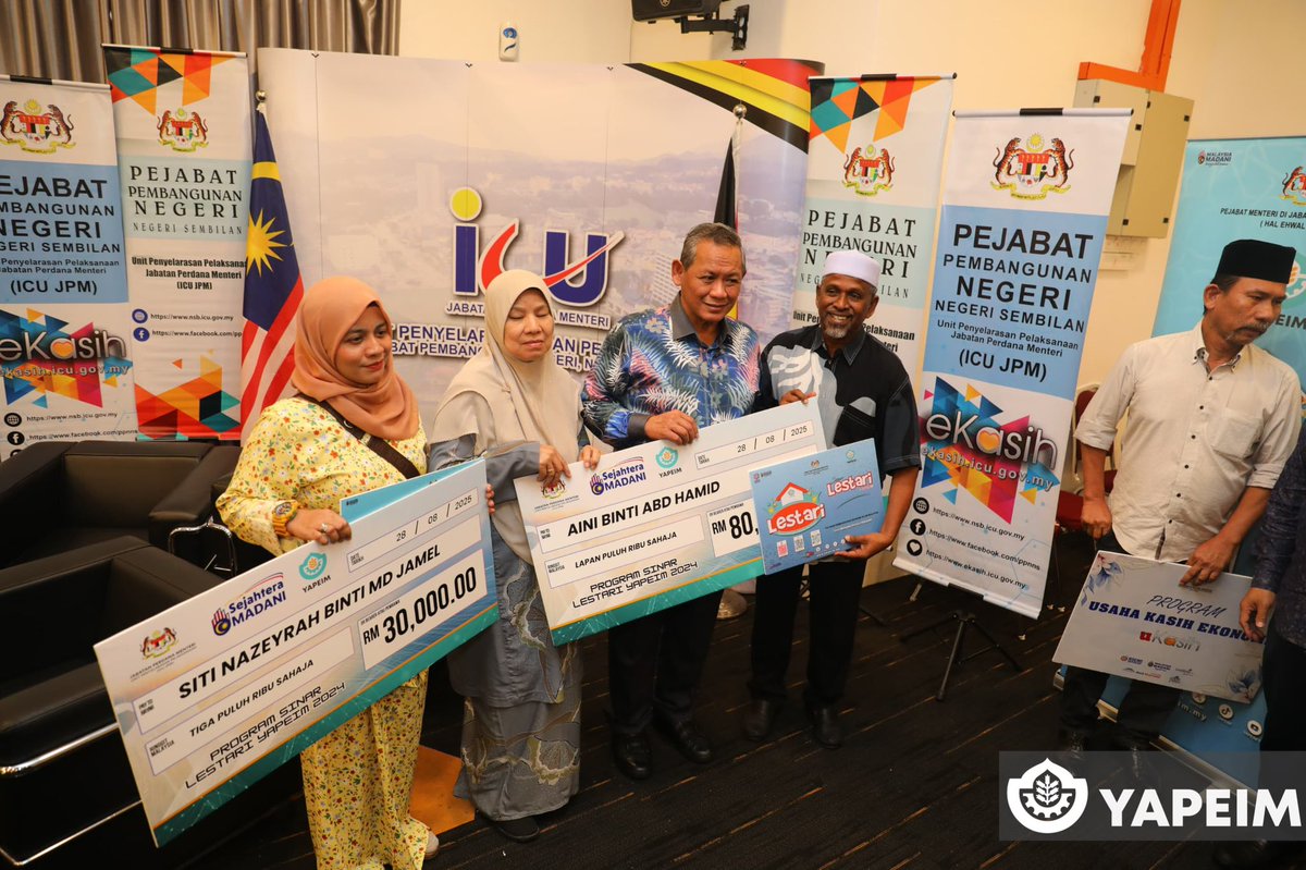 4 keluarga disantuni bantuan berjumlah RM220,000 menerusi Program Sinar Lestari YAPEIM

Seremban, 28 Ogos 2025 – Program MADANI Prihatin Inisiatif Kasih Sejahtera anjuran Pejabat Pembangunan Negeri Sembilan terus memperkasa agenda kebajikan rakyat melalui pendekatan berteraskan