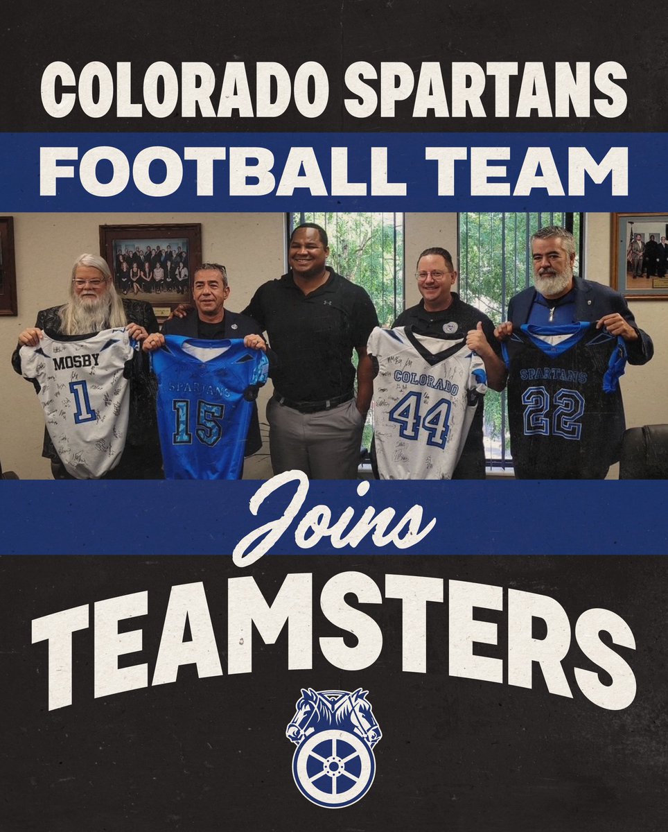 Members of the Colorado Spartans, a National Arena League professional football team, have voted to join Teamsters Local 455. The players and coaches organized for improved health care, better retirement benefits, and job protections in the offseason.

By joining the Teamsters,