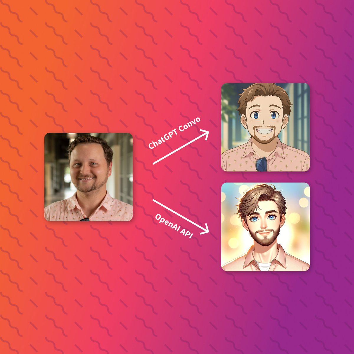 Why does <a href="/OpenAI/">OpenAI</a> think I'm the 6th member of Saja Boys?

Same prompt. Same ref image.

ChatGPT nails Studio Ghibli vibes.
The API? Total chaos.

Asking Chat how to improve the prompt doesn’t help.
Anyone cracked the code?

Tag a gen AI whisperer who can save my credits. 🙏