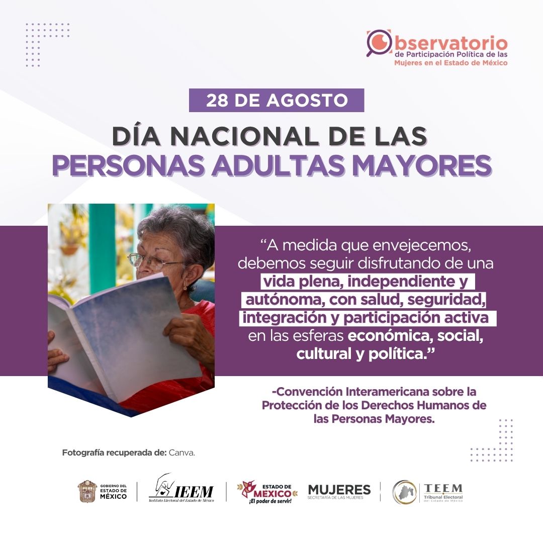 Reconocemos el derecho de las personas adultas mayores a una vida plena, digna y autónoma en todos los ámbitos: social, político, económico y cultural 👵🏽👴🏿.