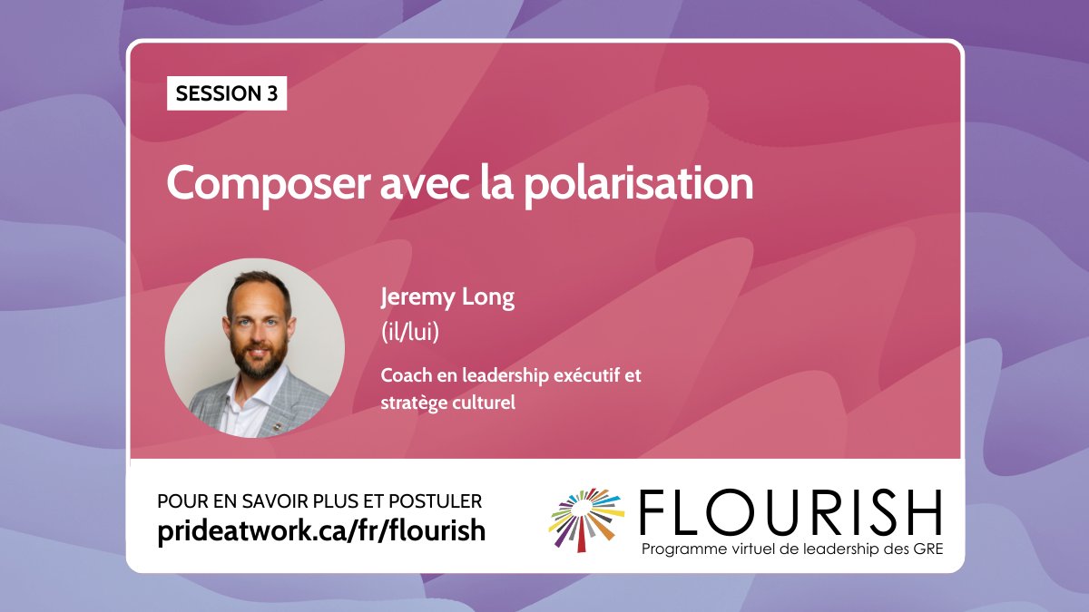 La troisième session de la cohorte 2025 de FLOURISH, intitulée « Composer avec la polarisation », sera présenté par Jeremy Long, Coach en leadership exécutif et stratège culturel
👉Visitez le lien ci-dessous pour en savoir plus sur FLOURISH :
ow.ly/v9rL50WMmCM