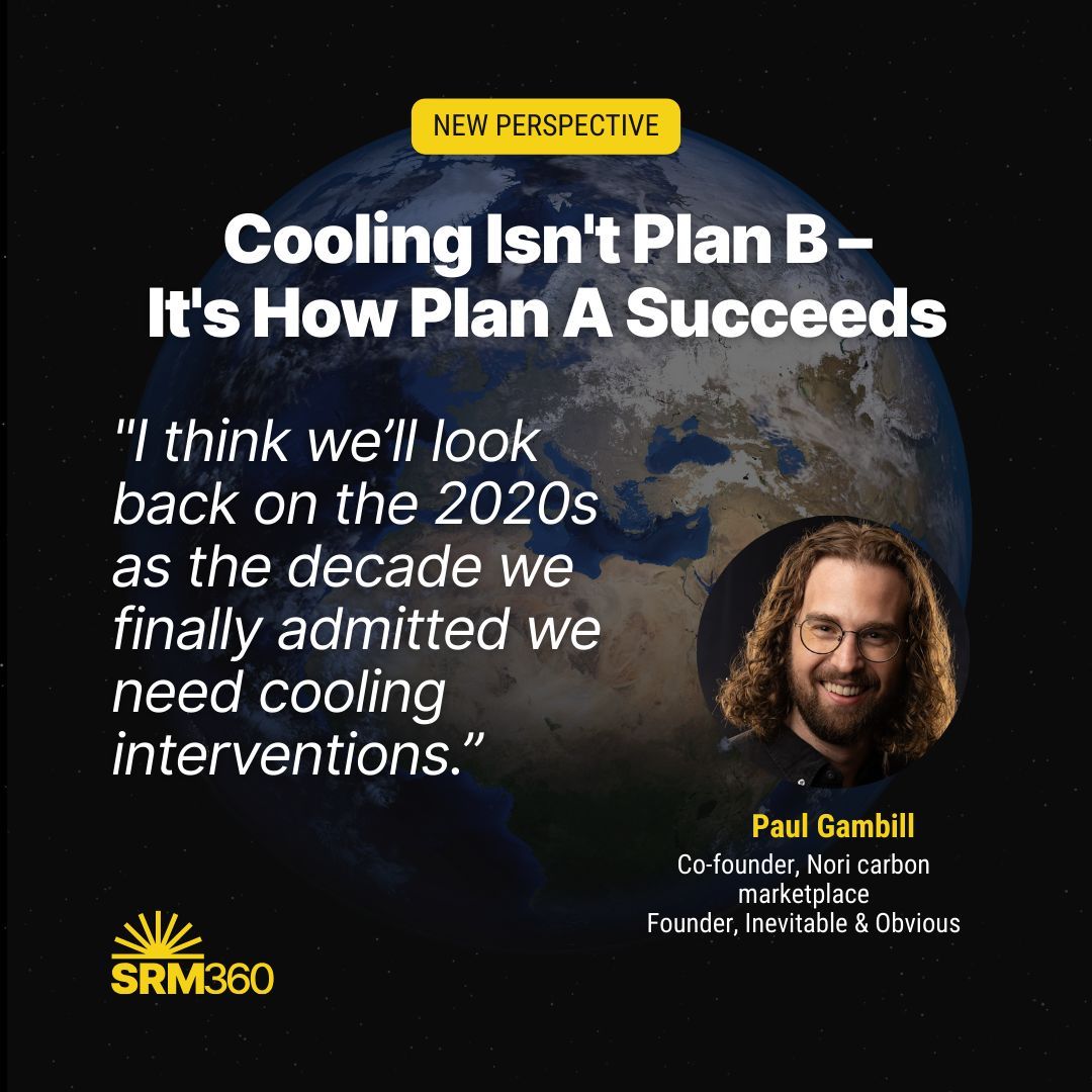 SRM360_org's tweet image. In a new Perspective piece with SRM360, Paul Gambill (co-founder of the carbon removal marketplace Nori) says it’s time to “accept the math” and explore potential climate-cooling interventions. 

Read the Perspective: buff.ly/cDlpjzM 

#CDR #carbonremoval #tippingpoints