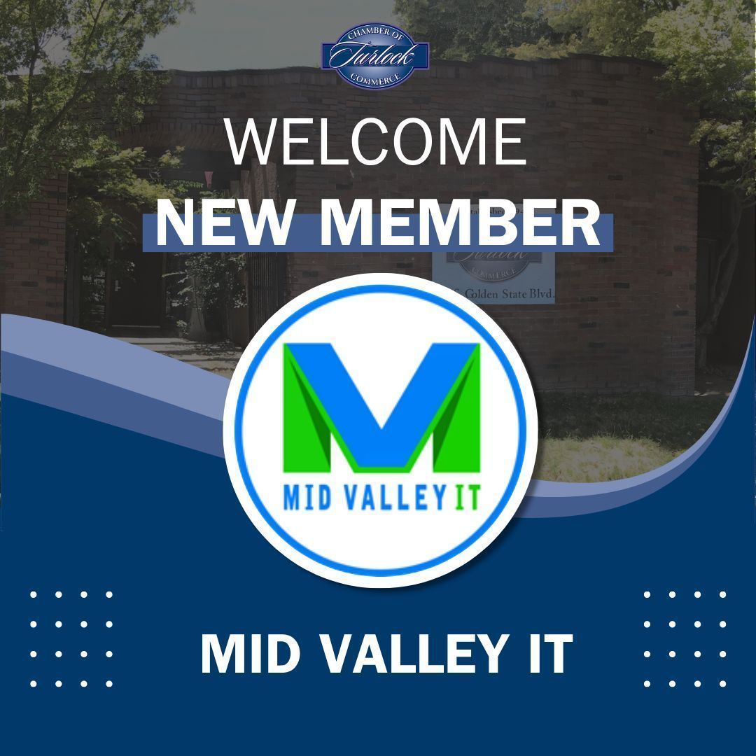 Welcome Mid Valley IT to the Turlock Chamber of Commerce! We are excited to have you in our community of businesses and professionals. We look forward to your growth and success. Welcome aboard! #turlock #turlockchamber #midvalleyit #turlockbusiness