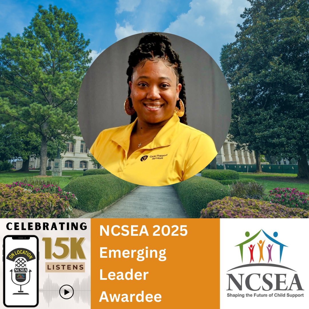 Georgia's Division of Child Support is on a roll with a second NCSEA awardee! Antolette Vinson (Child Support Specialist Supervisor) was presented the 2025 Emerging Leader Award! Listen now: bit.ly/3UPPKwc

All NCSEA On Locations are available for free to everyone!