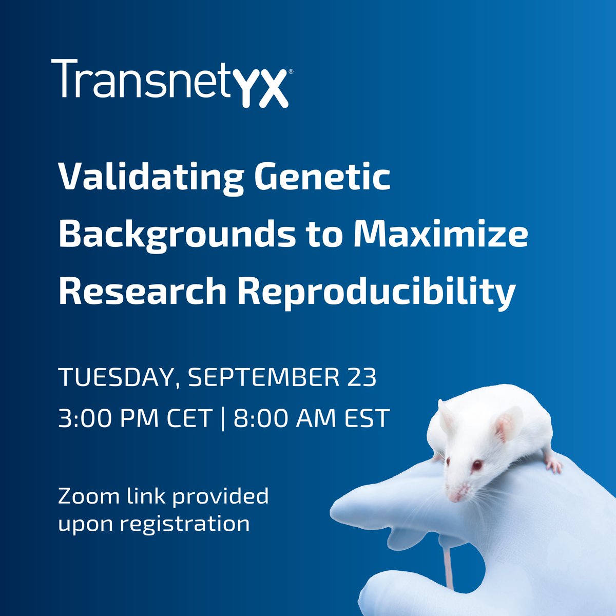 Transnetyx's tweet image. Could incomplete genetic reporting be undermining your research?
Join our webinar: Validating Genetic Backgrounds to Maximize Research Reproducibility
Sept 23 | 3 PM CET / 8 AM EST
🔗 REGISTER: bit.ly/469t0h0
#ResearchReproducibility #GeneticIntegrity #AnimalResearch