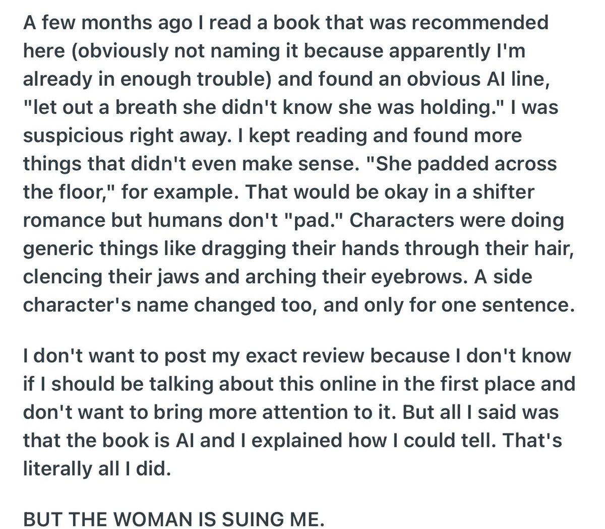 BowlersReviews's tweet image. Guys, none of the “evidence” she has is proof of #artificalintelligence, which is why she’s being sued. Remember, accusations can be dangerous and CAN LAND YOU IN A HEAP OF TROUBLE! Yes, before #AI I read plenty of books that explained “padded across the floor”. It’s good word…