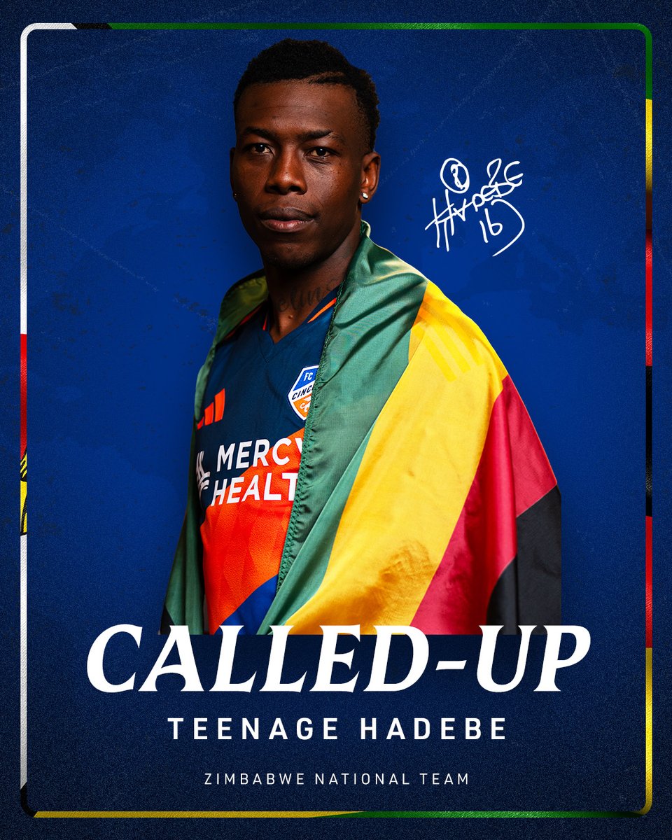 FC Cincinnati (@fccincinnati) on Twitter photo Representing Zimbabwe 🇿🇼
Teenage Hadebe has been named to the <a href="/online_zifa/">Zimbabwe Football Association</a> roster for the upcoming September FIFA International Window. Representing Zimbabwe 🇿🇼
Teenage Hadebe has been named to the <a href="/online_zifa/">Zimbabwe Football Association</a> roster for the upcoming September FIFA International Window.