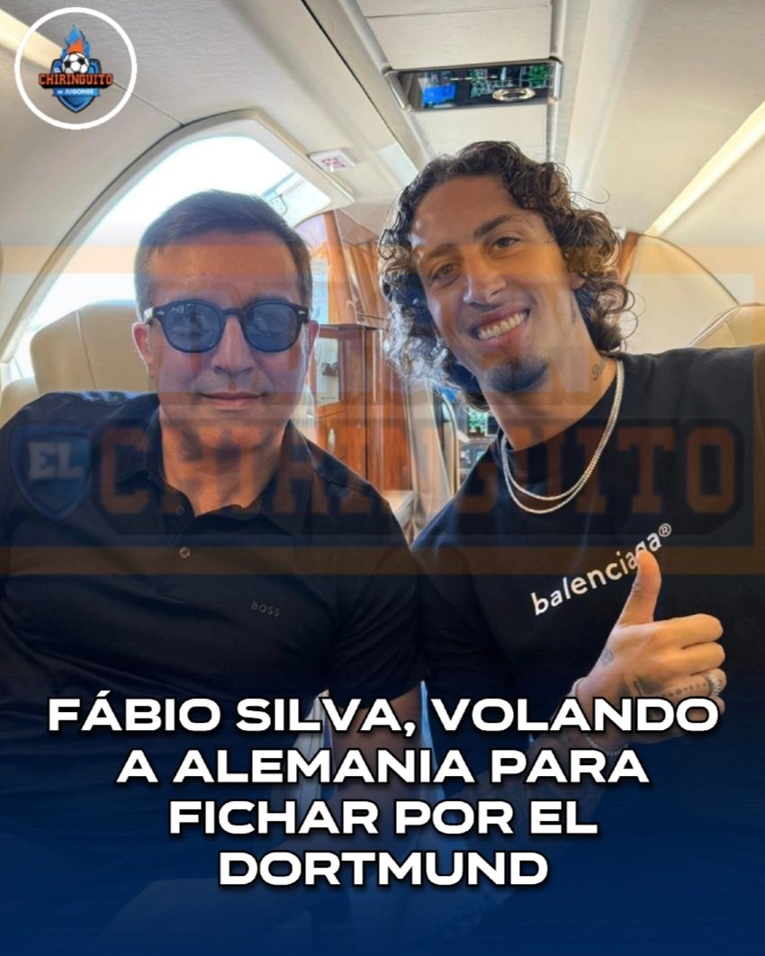 📸 IMAGEN <a href="/elchiringuitotv/">El Chiringuito TV</a>
 
✈️ Fábio Silva ya viaja a Alemania para ser nuevo jugador del Dortmund.

Vía <a href="/Rafaacevedo_/">Rafa Acevedo Toscano</a>