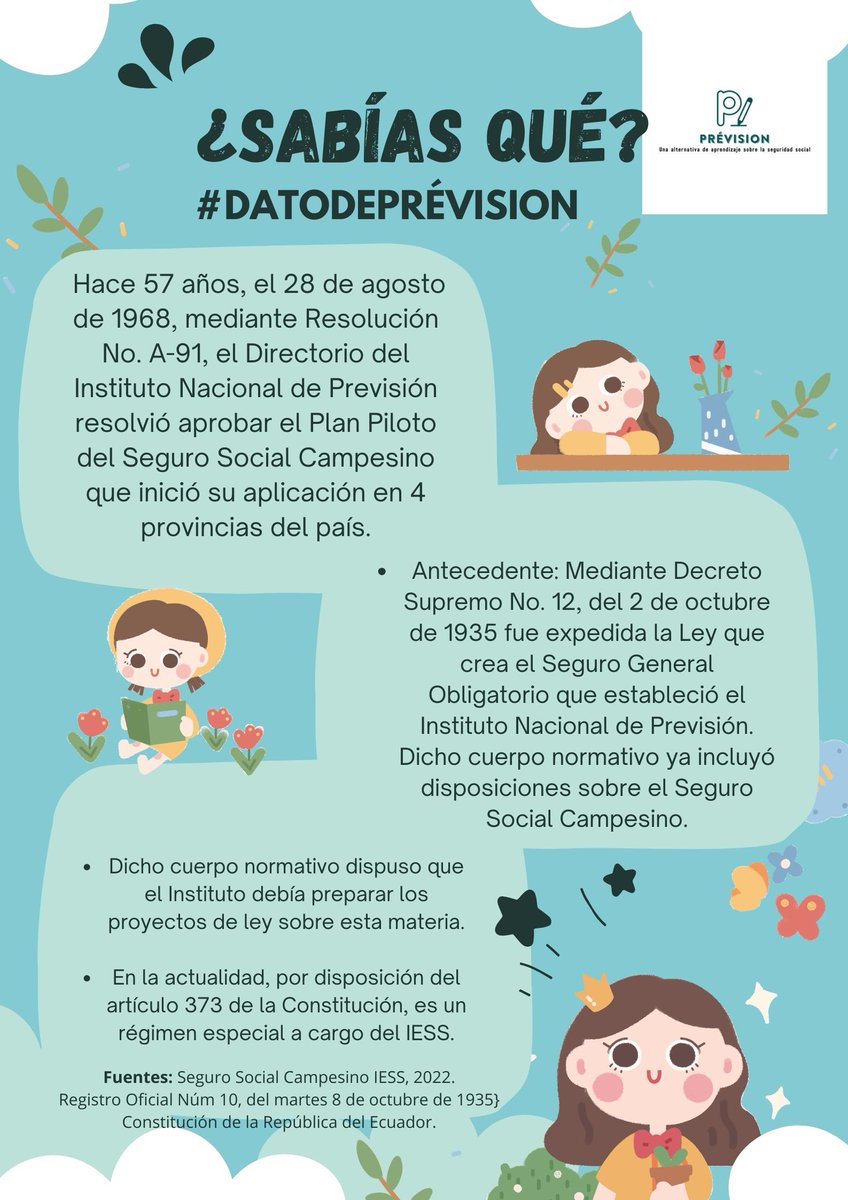 LizzyBor9's tweet photo. 📝 #UndatodelIESS: Hace 57 años fue emitida la Resolución No. A-91 que aprobó el Plan Piloto del Seguro Social Campesino @IESS_SSC.
Como antecedente, en la Ley del Seguro Social Obligatorio de 1935 ya incluyó disposiciones sobre el SSC ⤵️: https://t.co/HFNuo1s2PW