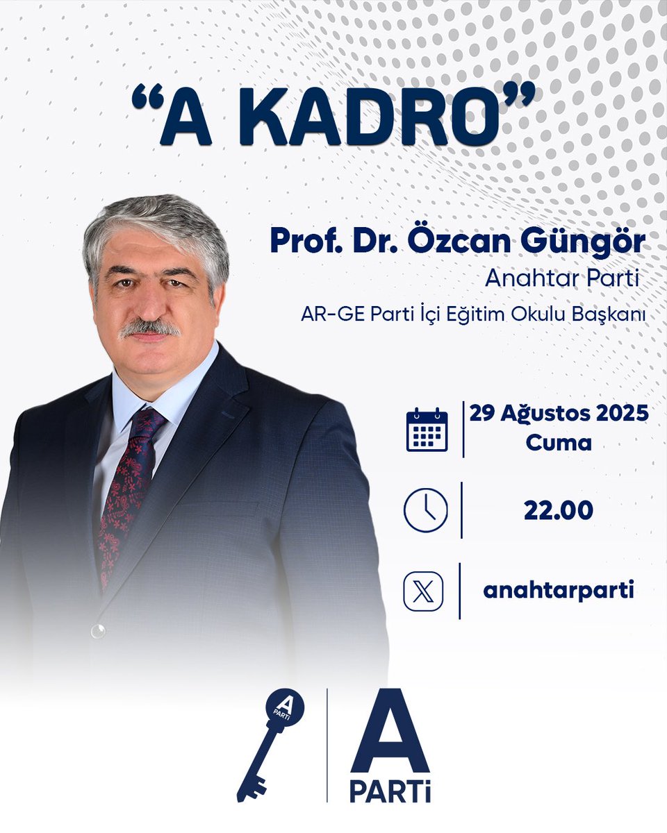 📢 A Kadro

Her hafta farklı bir konukla ülkemizin gündemini, siyaseti ve önemli meseleleri ele aldığımız dijital buluşmamızda bu hafta konuğumuz; AR-GE Parti İçi Eğitim Okulu Başkanımız Sayın Prof. Dr. Özcan Güngör olacak.

Parti içi eğitim çalışmalarımızı, araştırma-geliştirme