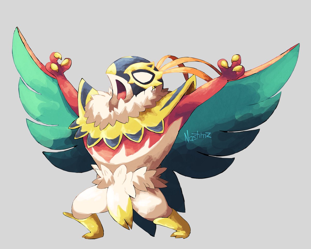 ❗️Mega Hawlucha (un)Official artwork ? 
Mega hawlucha in a 2D style 
#PokemonLegendsZA #Pokemon #fakemon #fangame