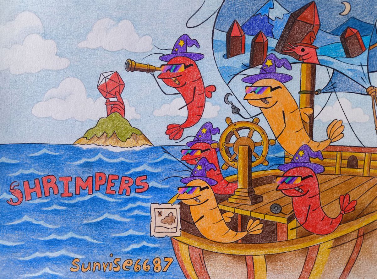 sunrise6687's tweet photo. This is my art for the @Shrimpers_nft collection 
I hope you like my art 
@AisdorDefi 
Stay slippery 
Stay shrimpy
#shrimpers https://t.co/9BgreV4feA