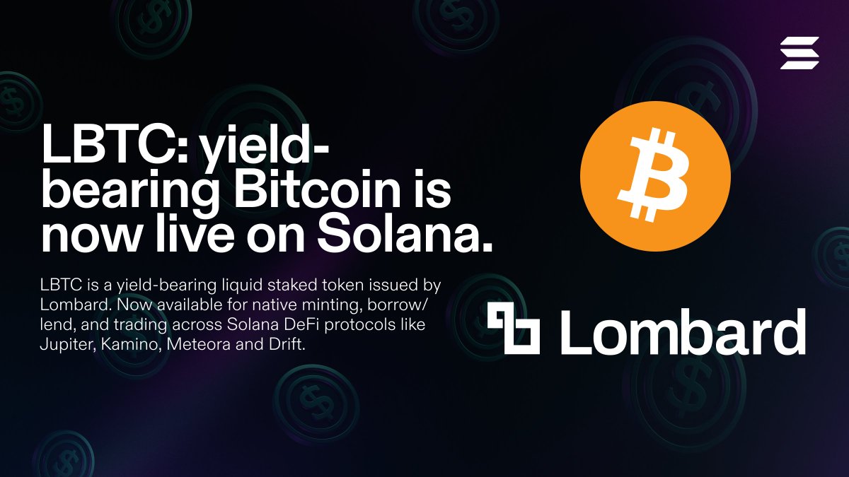 Lombard LBTC launch on Solana announcement image