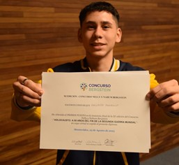 CCIUruguay's tweet photo. Facundo Panasco @FacundoFPC, alumno del @colegio_impulso, obtuvo el primer puesto en la 11ª edición del Concurso Bergstein. FELICITACIONES!!! @bergsteinj https://t.co/eyqn3tQBcU https://t.co/ueNkzQLbHT