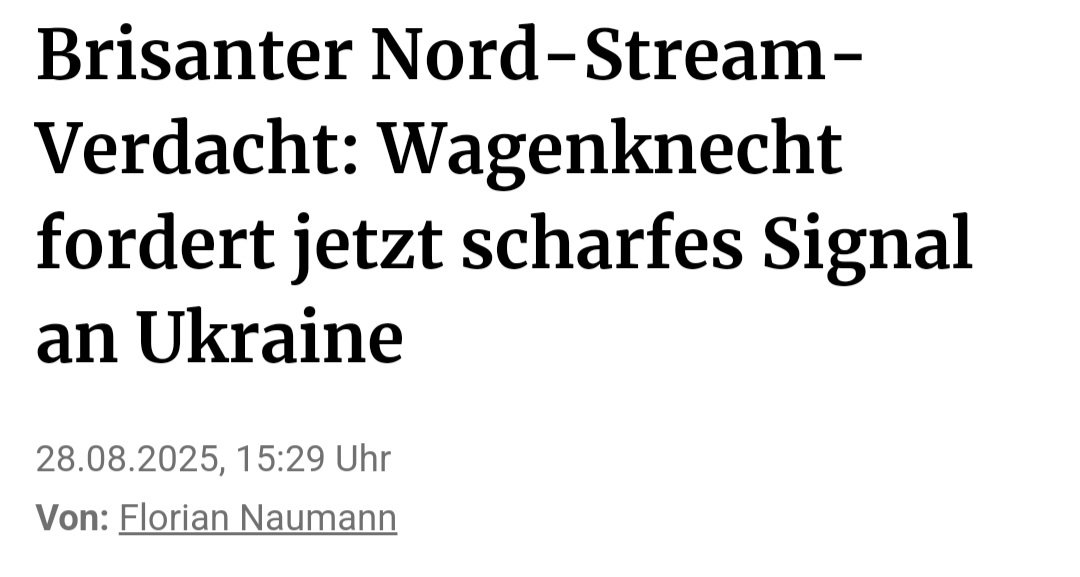Was muss eigentlich noch alles aufgedeckt werden, bis die Bundesregierung die #Ukraine zur Rede stellt? Das Auswärtige Amt muss den ukrainischen Botschafter jetzt einbestellen! Die neuen Recherchen bestätigen den Verdacht, dass der ukrainische Staat in den #NordStream-Anschlag