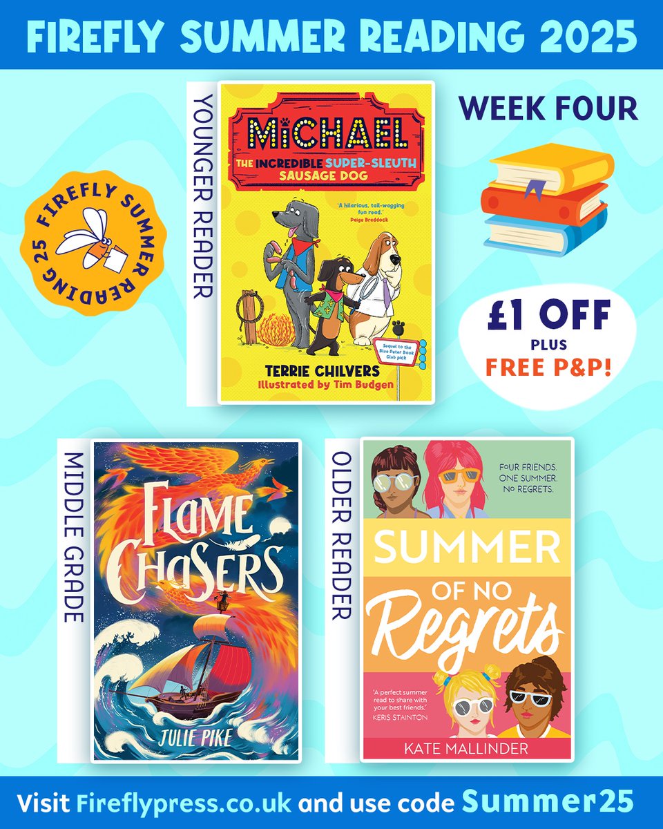 Firefly Press (@fireflypress) on Twitter photo LAST CHANCE!
🌞 Get £1 OFF per book + FREE P&P on our staff picks at fireflypress.co.uk this summer!
🛍️ Use SUMMER25 at checkout.
📚️ Buying 3? Email hello@fireflypress.co.uk and get a 4th book free! (All Firefly books eligible, ends 2 Sept) LAST CHANCE!
🌞 Get £1 OFF per book + FREE P&P on our staff picks at fireflypress.co.uk this summer!
🛍️ Use SUMMER25 at checkout.
📚️ Buying 3? Email hello@fireflypress.co.uk and get a 4th book free! (All Firefly books eligible, ends 2 Sept)