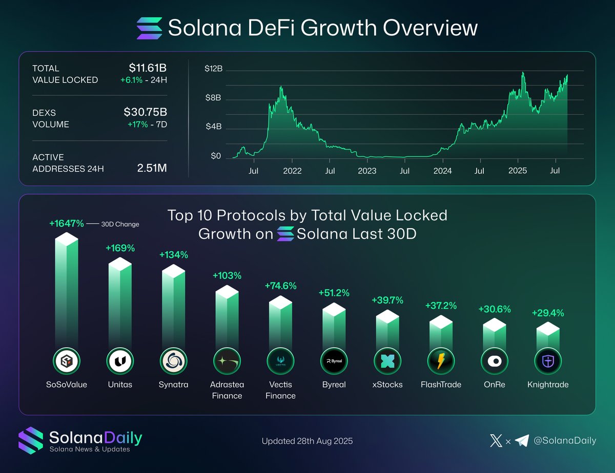 Solana DeFi Growth Overview Infographic