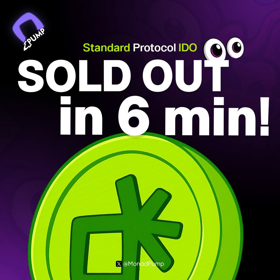 Mpump.xyz (@mpump_xyz) on Twitter photo 🤯 <a href="/standarddotim/">Standard Protocol</a> SOLD OUT in 6 minutes! 💜
The hype is REAL 💥🎉
The demand was insane — the public round disappeared faster than anyone expected 💥. Community came in strong, wallets were ready, and the $MON cashback flow is already rolling. This is what real hype looks like. 🤯 <a href="/standarddotim/">Standard Protocol</a> SOLD OUT in 6 minutes! 💜
The hype is REAL 💥🎉
The demand was insane — the public round disappeared faster than anyone expected 💥. Community came in strong, wallets were ready, and the $MON cashback flow is already rolling. This is what real hype looks like.