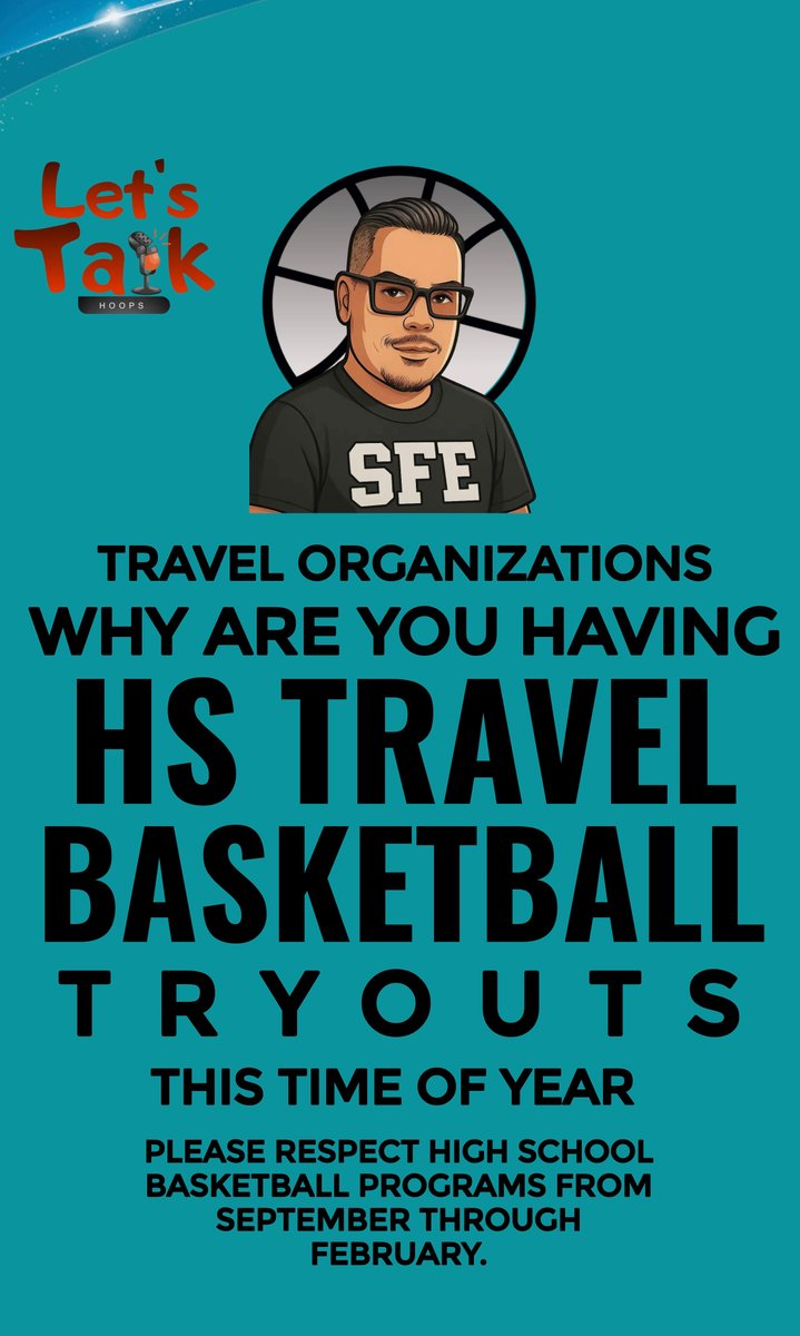 PLEASE RESPECT HIGH SCHOOL BASKETBALL PROGRAMS FROM SEPTEMBER THROUGH FEBRUARY.
 This is an unwritten law in the basketball community that should never be overlooked.