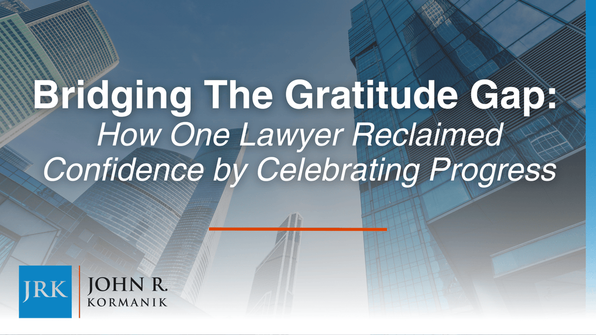 When you downplay your progress, you stall your momentum. One attorney I coach broke that cycle—and unlocked clarity, confidence, and growth. Their story: johnrkormanik.com/blog/celebrati…

#LawFirmGrowth #AttorneyCoaching