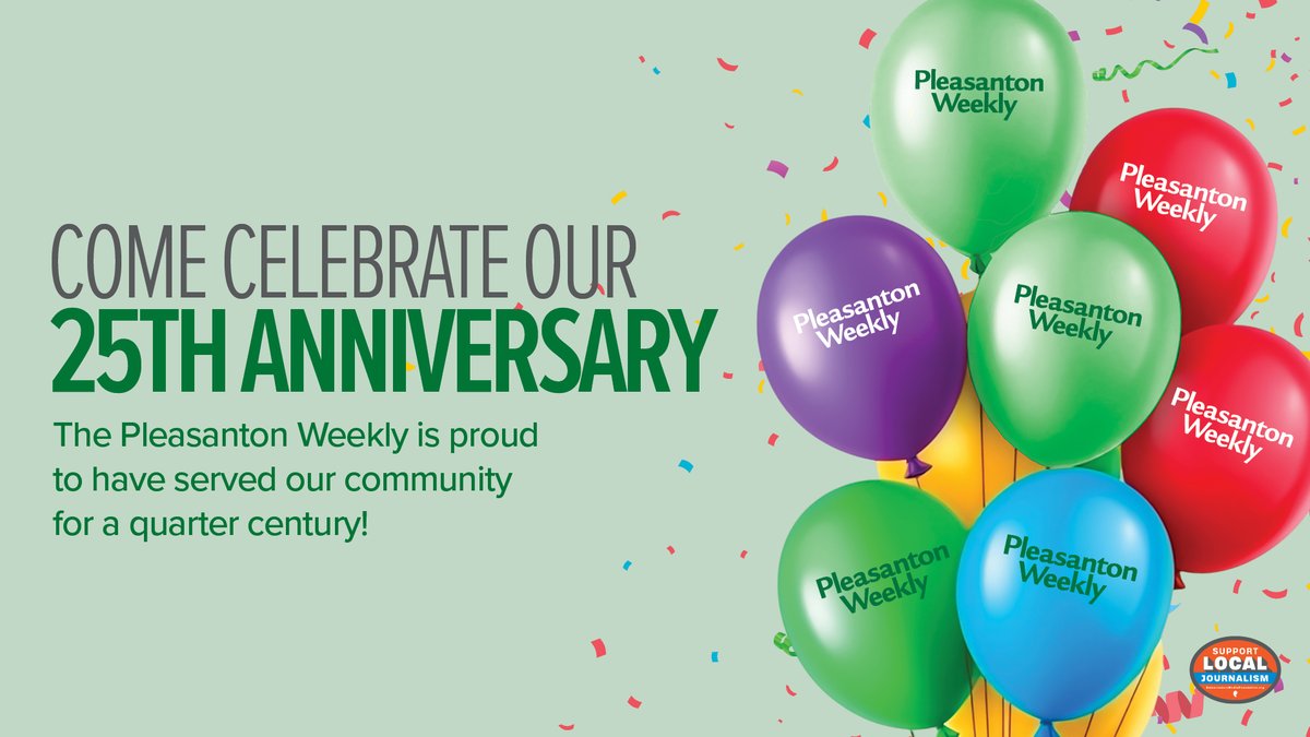 PleasantonNews's tweet image. The Pleasanton Weekly is celebrating its 25th anniversary on Aug. 29 at the Pleasanton Downtown Association’s Concert in the Park at Lions Wayside Park in Pleasanton. Our staff will be at the park at 6 p.m. and the concert will start at 7 p.m. #PleasantonWeekly #25Years