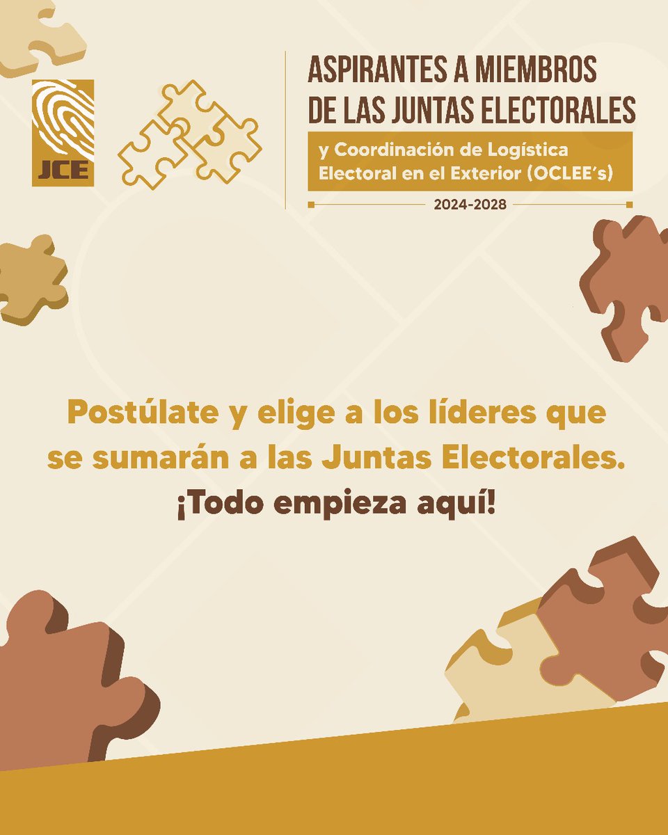 JCE (@juntacentral) on Twitter photo <a href="/RomnJquez/">Román Andrés Jáquez Liranzo</a> <a href="/samirchamiisa/">Samir Chami Isa</a> <a href="/hiraydamarcelle/">Hirayda Fernández Guzmán</a> <a href="/acentodiario/">acento.com.do</a> <a href="/DiarioLibre/">Diario Libre</a> <a href="/ElCaribeRD/">El Caribe</a> <a href="/PeriodicoHoy/">Periódico Hoy</a> <a href="/elnuevodiariord/">El Nuevo Diario</a> Recordamos los requisitos para ser miembro titular o suplente de las #JuntasElectorales:
1) Ser mayor de veinticinco (25) años de edad;
2) Ser bachiller;
3) Estar domiciliado/a en el municipio y tener por lo menos tres (3) años de residencia en
él; y
4) Estar en el pleno goce de <a href="/RomnJquez/">Román Andrés Jáquez Liranzo</a> <a href="/samirchamiisa/">Samir Chami Isa</a> <a href="/hiraydamarcelle/">Hirayda Fernández Guzmán</a> <a href="/acentodiario/">acento.com.do</a> <a href="/DiarioLibre/">Diario Libre</a> <a href="/ElCaribeRD/">El Caribe</a> <a href="/PeriodicoHoy/">Periódico Hoy</a> <a href="/elnuevodiariord/">El Nuevo Diario</a> Recordamos los requisitos para ser miembro titular o suplente de las #JuntasElectorales:
1) Ser mayor de veinticinco (25) años de edad;
2) Ser bachiller;
3) Estar domiciliado/a en el municipio y tener por lo menos tres (3) años de residencia en
él; y
4) Estar en el pleno goce de