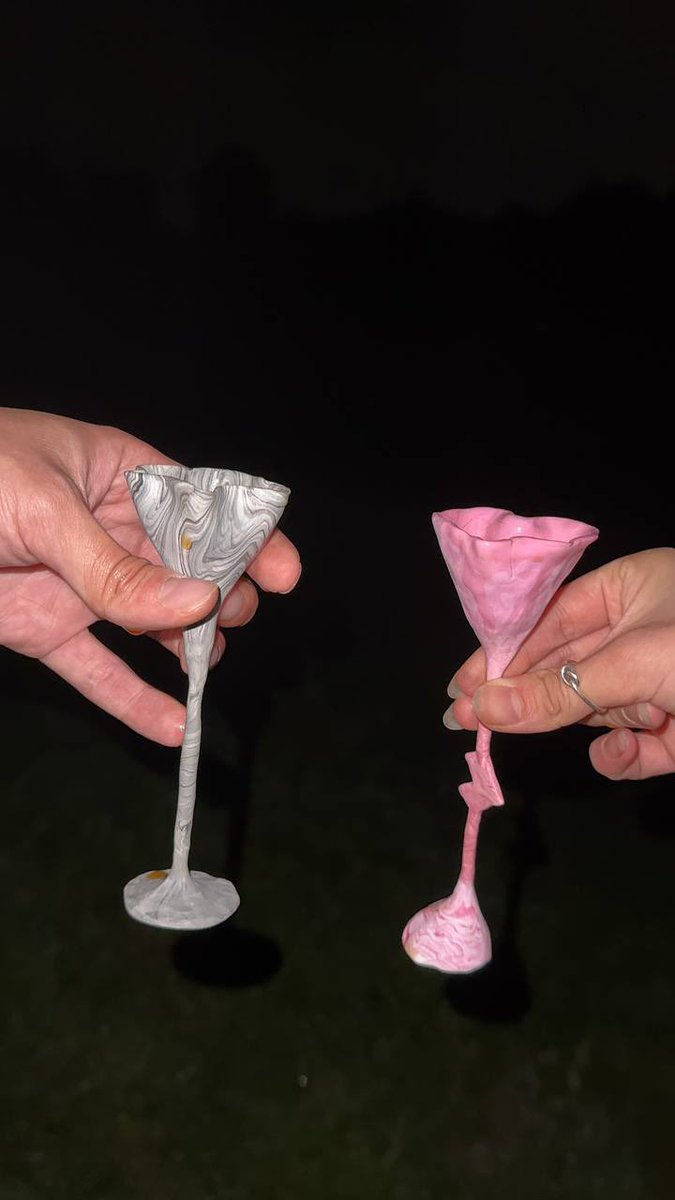 ElsaLeleka's tweet photo. …midnight rituals with hand-sculpted cups✨ 

fragile shapes for raw nights under the moon 🌙

#softgrunge #rawart #cosmicchild https://t.co/moKvOxytom