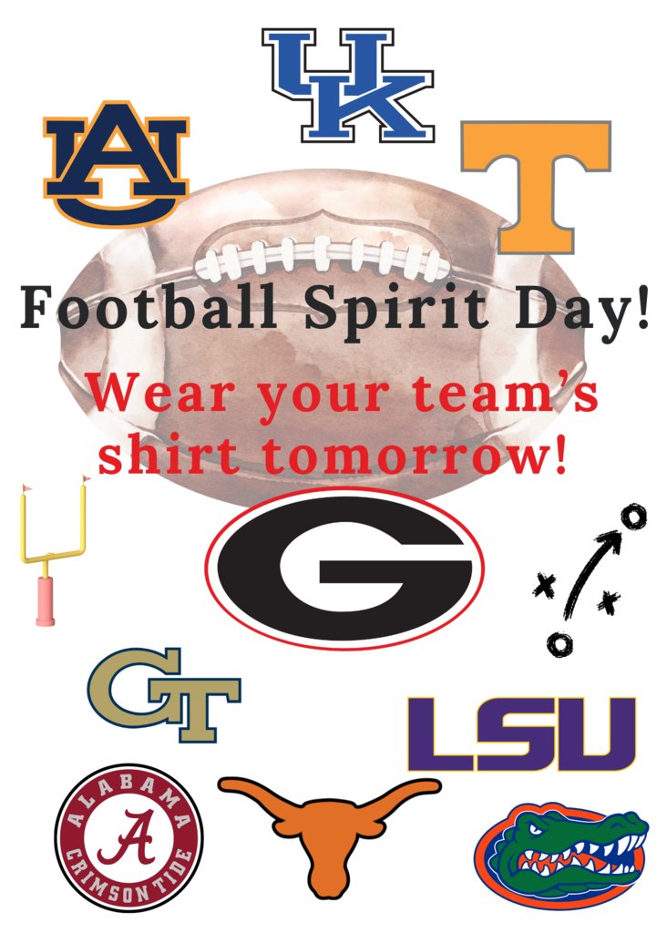 Team Spirit Day tomorrow, Friday, August 29!