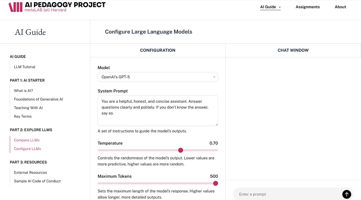 metalabharvard's tweet image. The AI Pedagogy Project has a new look! Educators prepping for the school year can find
✨ Easier site navigation
📚 Rebuilt AI Guide w/ LLM Tutorial + Configuration tool
📅 Events & initiatives hub
Led by @SarahWNewman, housed within @BKCHarvard. Explore: aipedagogy.org