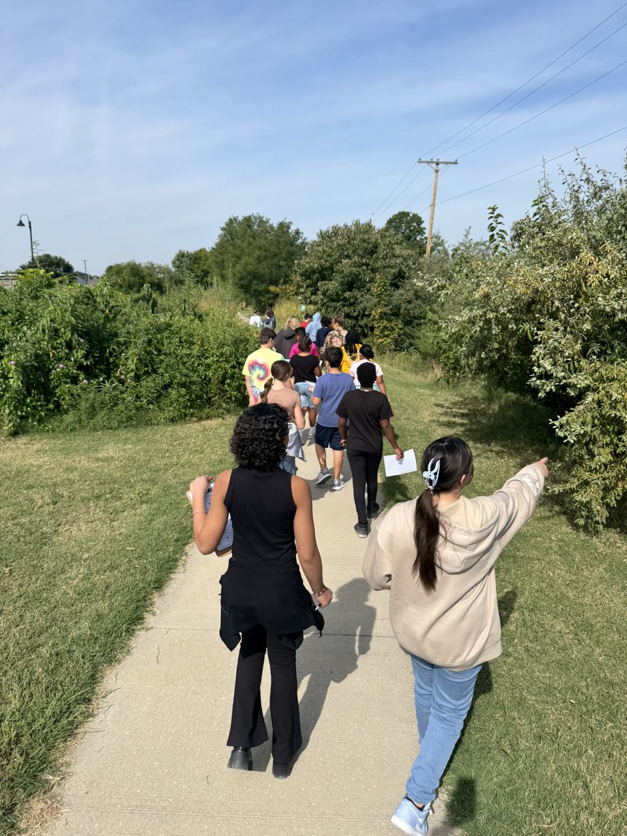 One of our former Kewpies, now a top notch West Middle School Science teacher, leading Vikings on a native plant nature walk!  #westisbest