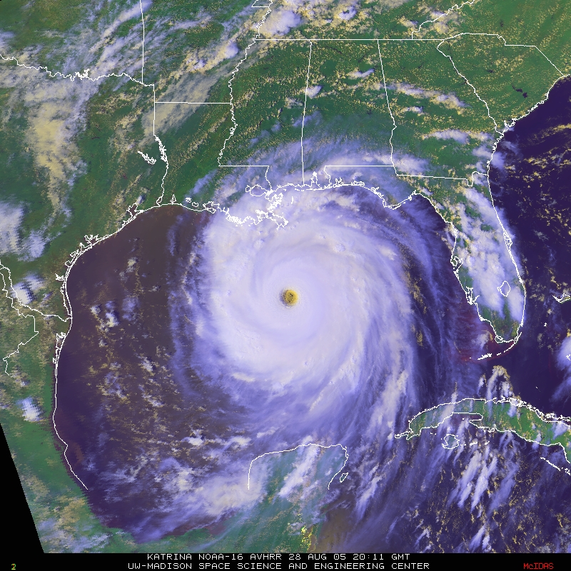 20 Years Ago Today: This image of Hurricane Katrina was captured at Category 5 intensity in the Gulf of Mexico. A near-perfectly symmetrical monster storm, heading straight for Southeast Louisiana.